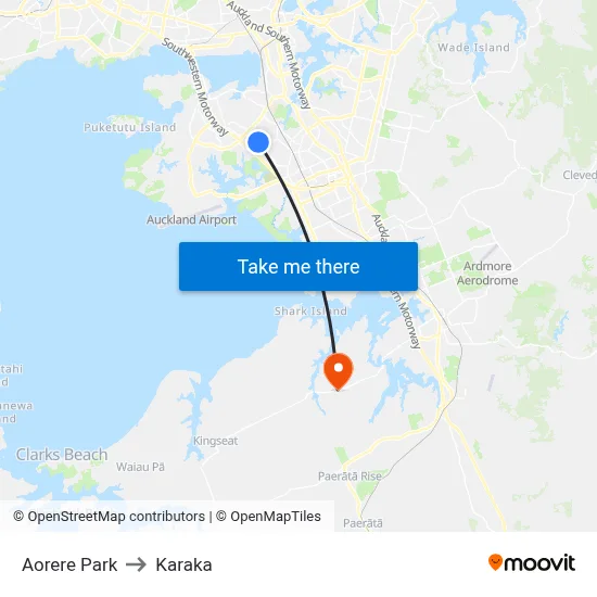 Aorere Park to Karaka map