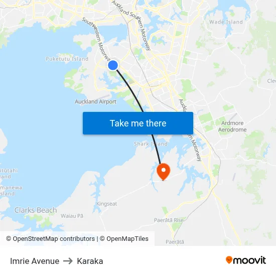 Imrie Avenue to Karaka map
