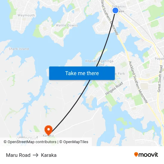 Maru Road to Karaka map