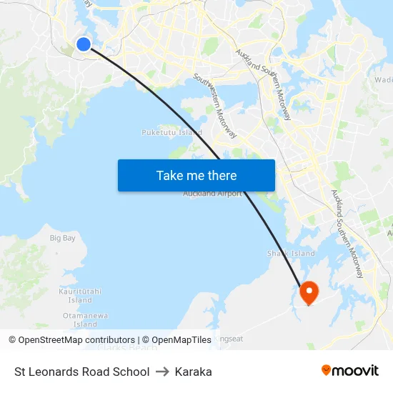 St Leonards Road School to Karaka map
