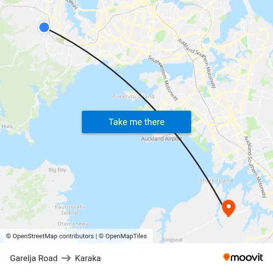 Garelja Road to Karaka map