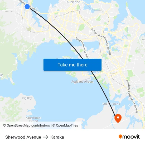Sherwood Avenue to Karaka map