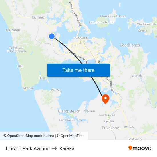 Lincoln Park Avenue to Karaka map