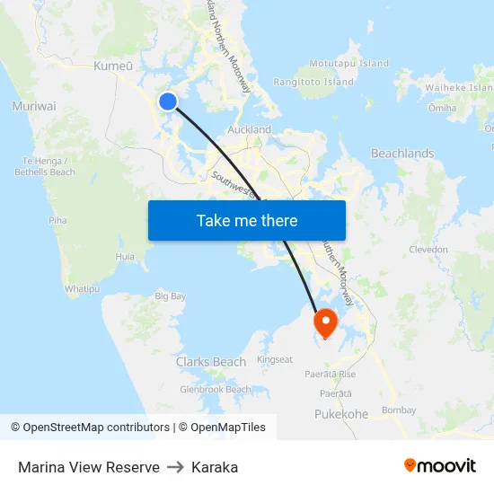 Marina View Reserve to Karaka map