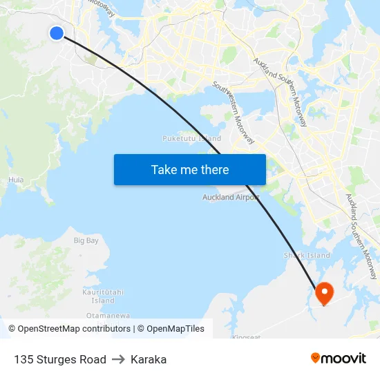135 Sturges Road to Karaka map