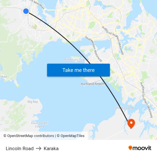Lincoln Road to Karaka map