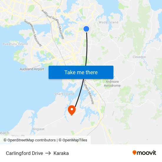 Carlingford Drive to Karaka map