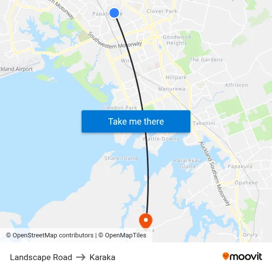Landscape Road to Karaka map
