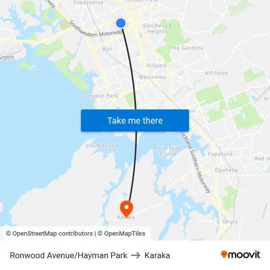 Ronwood Avenue/Hayman Park to Karaka map