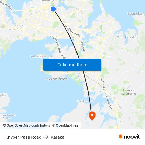 Khyber Pass Road to Karaka map