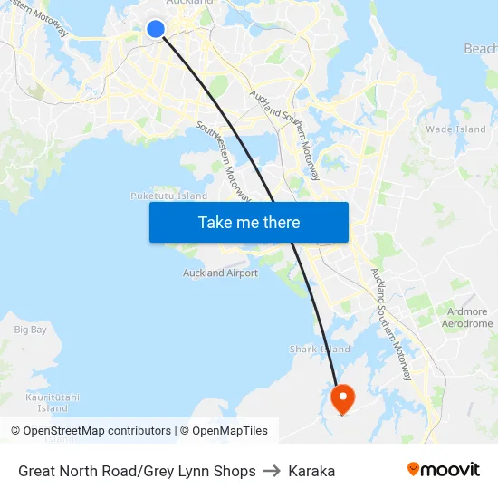Great North Road/Grey Lynn Shops to Karaka map