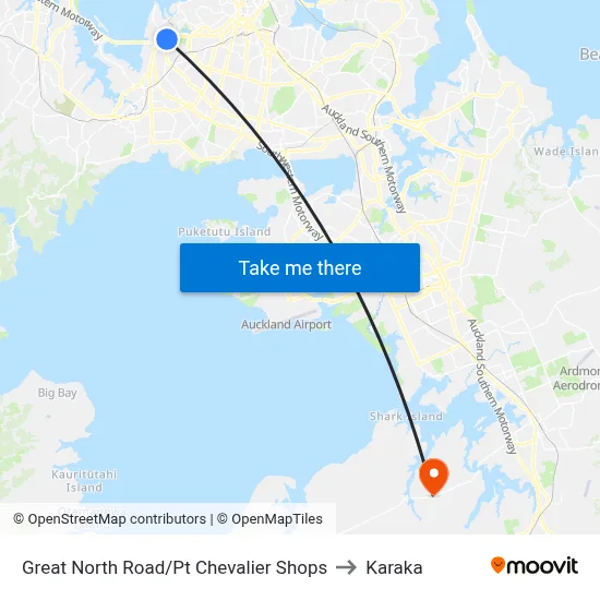 Great North Road/Pt Chevalier Shops to Karaka map