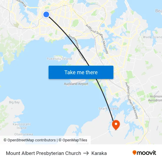 Mount Albert Presbyterian Church to Karaka map