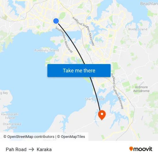Pah Road to Karaka map
