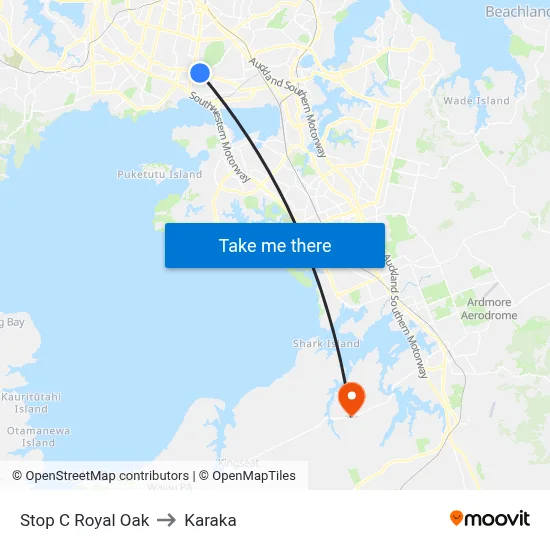 Stop C Royal Oak to Karaka map