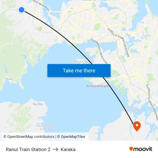 Ranui Train Station 2 to Karaka map