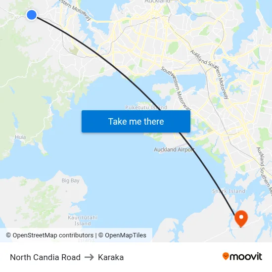 North Candia Road to Karaka map