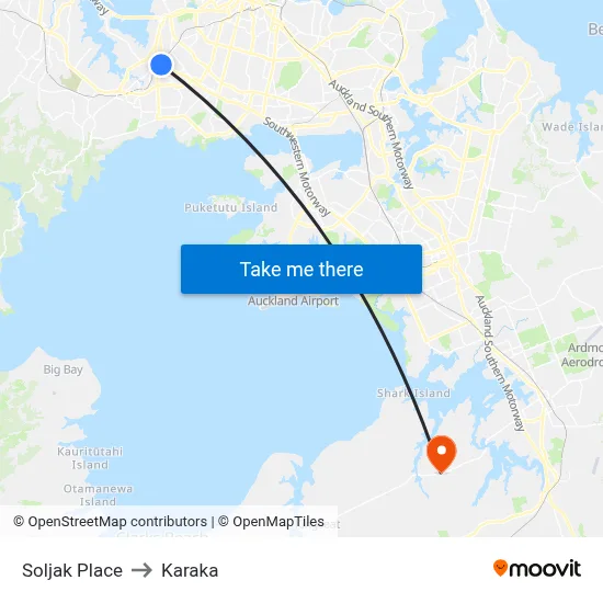 Soljak Place to Karaka map