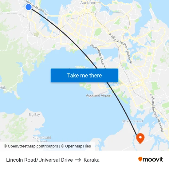 Lincoln Road/Universal Drive to Karaka map