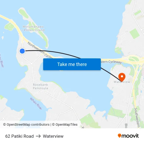 62 Patiki Road to Waterview map