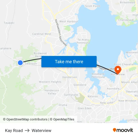 Kay Road to Waterview map