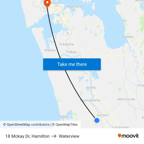 18 Mckay Dr, Hamilton to Waterview map