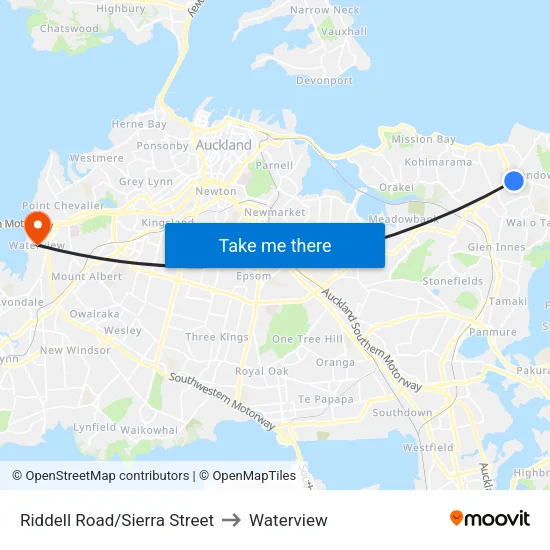 Riddell Road/Sierra Street to Waterview map