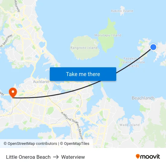 Little Oneroa Beach to Waterview map