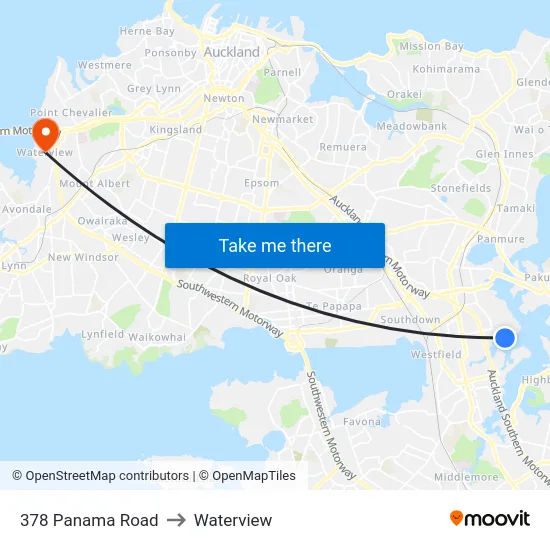378 Panama Road to Waterview map
