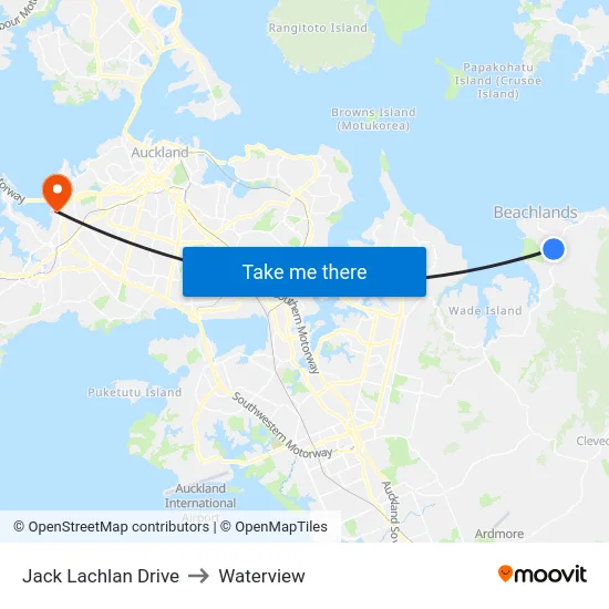 Jack Lachlan Drive to Waterview map