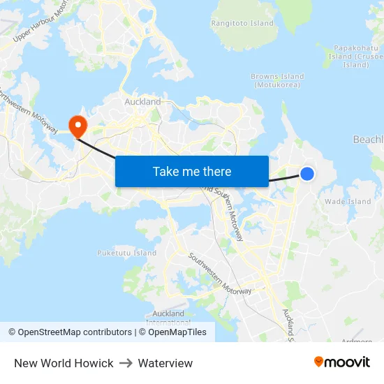 New World Howick to Waterview map