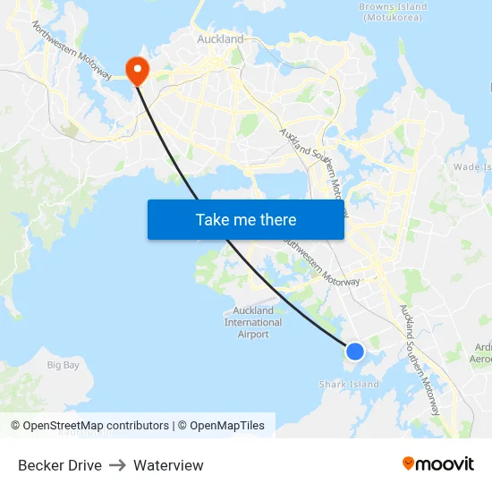 Becker Drive to Waterview map