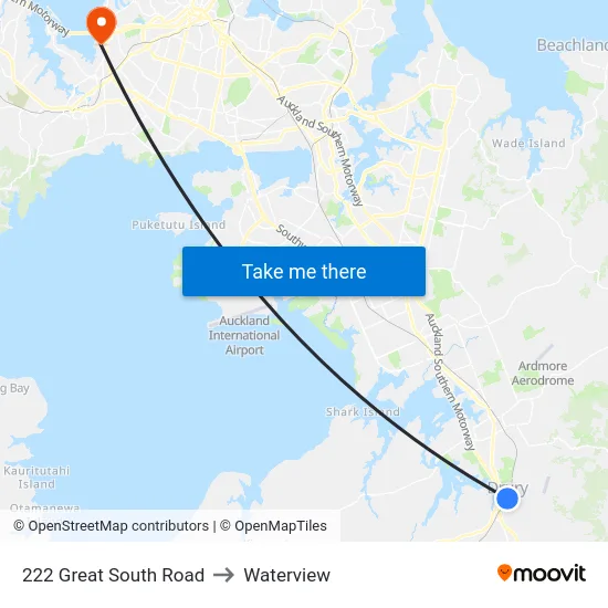 222 Great South Road to Waterview map