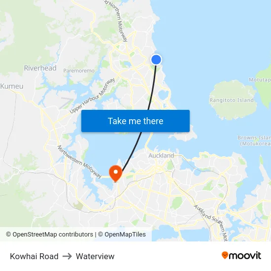 Kowhai Road to Waterview map