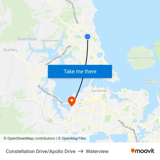 Constellation Drive/Apollo Drive to Waterview map