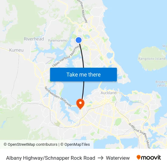 Albany Highway/Schnapper Rock Road to Waterview map