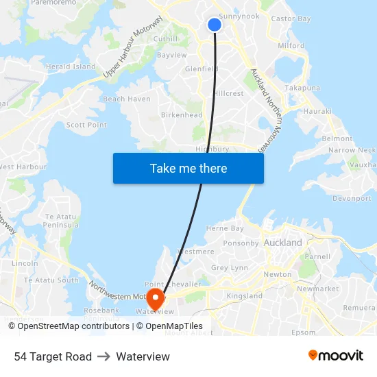54 Target Road to Waterview map