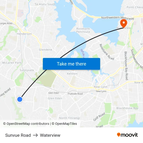 Sunvue Road to Waterview map