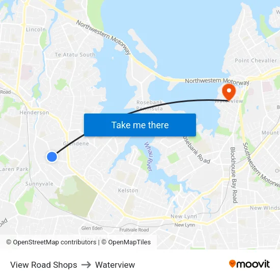 View Road Shops to Waterview map