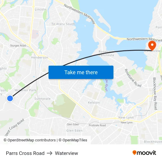 Parrs Cross Road to Waterview map