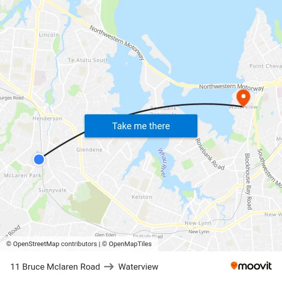 11 Bruce Mclaren Road to Waterview map