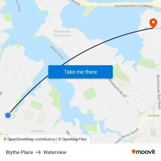 Blythe Place to Waterview map
