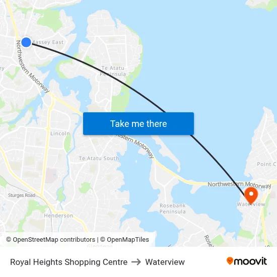 Royal Heights Shopping Centre to Waterview map