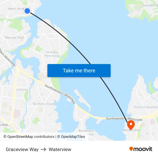 Graceview Way to Waterview map