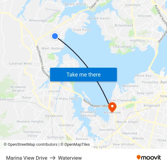 Marina View Drive to Waterview map