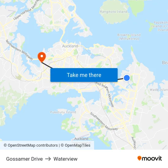 Gossamer Drive to Waterview map