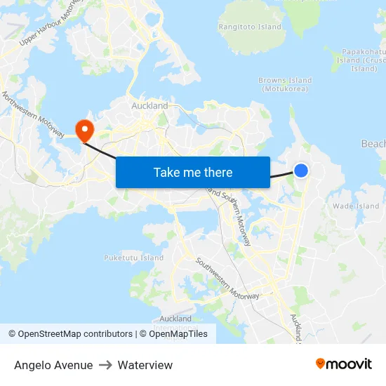 Angelo Avenue to Waterview map