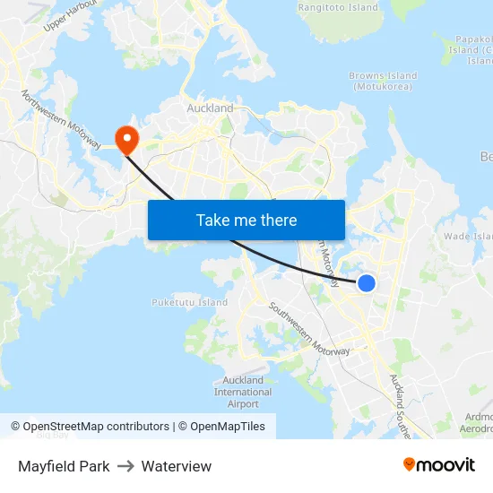 Mayfield Park to Waterview map