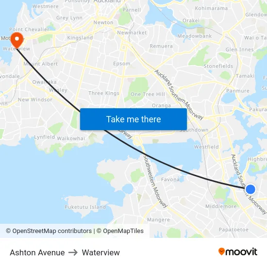 Ashton Avenue to Waterview map
