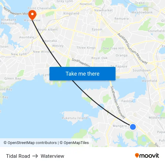 Tidal Road to Waterview map